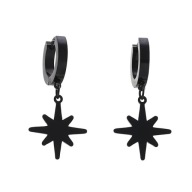 55692 Kolczyki czarna stal chirurgiczna eleganckie gwiazdki