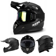 Kask motocyklowy Horn cross enduro quad przygotowany pod interkom + gogle L