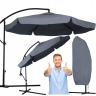 PARASOL Z WYSIĘGNIKIEM JOHNGREEN OGRODOWY SZARY SKŁADANY WYTRZYMAŁY