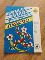 Polska - Anglia , 1989 rok , program meczowy