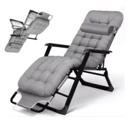 Składany leżak ogrodowy z poduszką 120 kg fotel ogrodowy regulacja