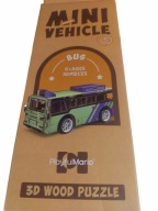 Puzzle Drewniane 3D MINI MODEL DO SKŁADANIA AUTOBUS