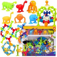 KLOCKI KONSTRUKCYJNE PRZYSSAWKI 96 ELEMENTÓW EDUKACYJNE