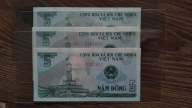 5 Dong 1985 Wietnam stan UNC seria DJ z paczki