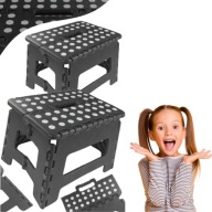 SKŁADANY TABORET ANTYPOŚLIZGOWY SZARY STOŁEK PODEST DO DOMU I OGRODU 150 KG