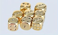 złote kostki kości do gry 8 szt