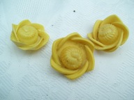 GUZIKI VINTAGE ŻÓŁTE RÓŻE - 3 SZT