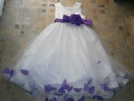 WEDDING COLLECTION DŁUGA SUKNIA PŁATKI 3D - 128CM