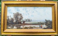 Obraz olejny Erich Demmin "Przechadzka nad rzeką" (1911-1997) notowany