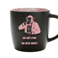 Kubek z grawerem „Nie mój cyrk, nie moje małpy” | różowy środek