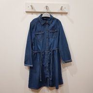 GEORGE jeansowa sukienka szmizjerka długi rękaw dziewczynka 140 - 146 cm