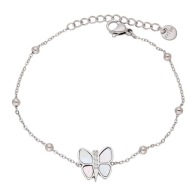 80761 Bransoletka srebrna stal chirurgiczna motylek kulki