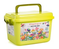 KLOCKI KONSTRUKCYJNE KWIATKI KWIATY OGRÓD DUŻE W KUFERKU KREATYWNE 135 EL