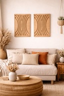 Ażurowy obraz drewniany | Styl boho / japandi wielkość: 50x70cm