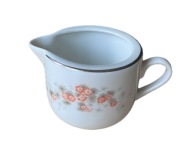 Mlecznik porcelanowy PRL lata 70 kwiaty vintage retro Polska design