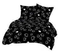 Pościel kora lux 160x220 + 2x50x60 zamek K 200-1 Baranki czarne