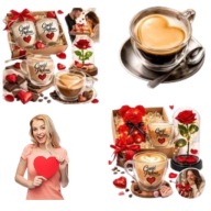 PREZENT NA DZIEŃ KOBIET UPOMINEK DLA ŻONY KUBEK SERCE DLA NIEJ ZESTAW