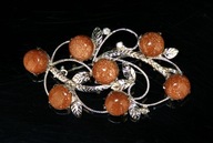 BROSZKA srebrna 52x31mm PIASEK PUSTYNI tanio!!!