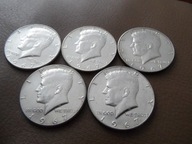 Zestaw 5 szt. Half Dollar Kenndy z 1967 r.srebro