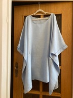 BLUZKA ITALY ROUGH SO ROSE 100% LEN ROZM 6-7XL NIEBIESKA