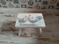 TABORET,STOŁEK, ZYDELEK, KOGUT KURA, SHABBY CHIC