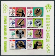 Korea Północna 1980 Znaczki Ark 2052-9B ** sport igrzyska olimpijskie medal