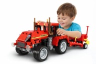 Klocki konstrukcyjne traktor rolniczy czerwony 471 el. zestaw do budowy