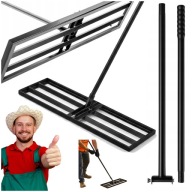 RĘCZNY NIWELATOR TERENU DO TRAWNIKA METALOWY RÓWNIARKA DO ZIEMI GRABIE 90CM