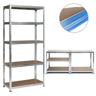 REGAŁ MAGAZYNOWY METALOWY DREWNIANY 180X90X40 175KG BEZ ŚRUB GARAŻ 5 PÓŁKI