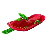 Sanki dla dzieci ślizgi z podparciem i kierownicą AGA czerwone komfortowe