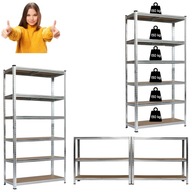 REGAŁ MAGAZYNOWY METALOWY 900kg OCYNK 222x90x40cm GARAŻ PIWNICA 6 PÓŁEK