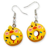 Kolczyki DONUTY Pączki KACZUSZKI Kaczki Żółte Żywiczne PREZENT Słodkie