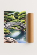 Plakat bez ramy 50x70cm Japoński Most 2 Ogród Zen Natura Azja Relaks