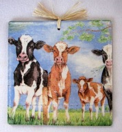Robótkownia Kafelek obrazek 15x15 Krowa Krówki trzy i pół