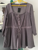 D nowa Next 48 zwiewna szara narzutka guziki