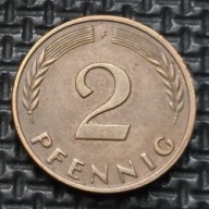 *NIEMCY [0206]*2 fenigi 1964 *F* Niemcy Zachodnie (RFN) Kłosy, Liście dębu