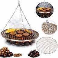 RUSZT DO GRILLA NA OGNISKO OKRĄGŁY WISZĄCY STAL NIERDZEWNA 70CM + ŁAŃCUCH