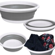 KOSZ NA PRANIE MISKA SKŁADANA SILIKONOWA DUŻA REGULOWANA SOLIDNA MOCNA 9L