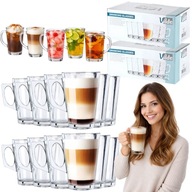 12x SZKLANKI DO KAWY LATTE HERBATY NAPOJÓW CIEPŁYCH ZIMNYCH 255ML ZESTAW