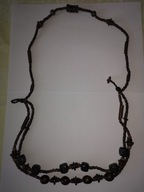 Brązowy naszyjnik (2 sznury) wkładany przez głowę