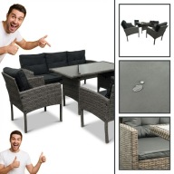 ZESTAW MEBLI OGRODOWYCH TECHNORATTAN NOWY 7 OSÓB KOMPLET STÓŁ SOFA FOTELE