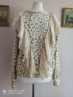 WŁOSKA BLUZA dresowa falbany haft 38/40