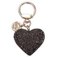 Eleganckie czarne serduszko z kryształkami – błyszczący brelok do kluczy