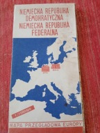 NIEMIECKA REPUBLIKA DEMOKRATYCZNA ..REPUBLIKA FEDERALNA STARA MAPA FIZYCZNA