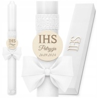 ŚWIECA KOMUNIJNA DO KOMUNII IMIENNA PERSONALIZOWANA PAMIĄTKA DODATKI