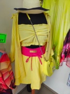 Komplet damski stanik, koszula, spodenki muślin banan 40/42 !!!