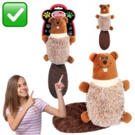 ZABAWKA DLA PSA PISZCZĄCA PLUSZOWA BÓBR 47 cm WYTRZYMAŁA BRĄZOWA | PET NOVA