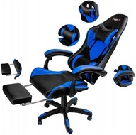 FOTEL GAMINGOWY OBROTOWY Z PODNÓŻKIEM EKOSKÓRA Mega-M 130 KG 63X63X116 CM