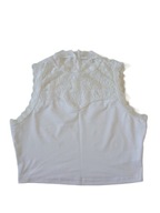 Crop Top biała bluzeczka z koronką r M