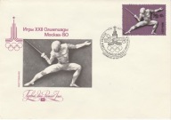 Olimpiada Moskwa 1980 - sporty techniczne FDC - ZSRR